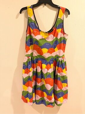 Nooworks Rainbow Lumps print midi dress Large